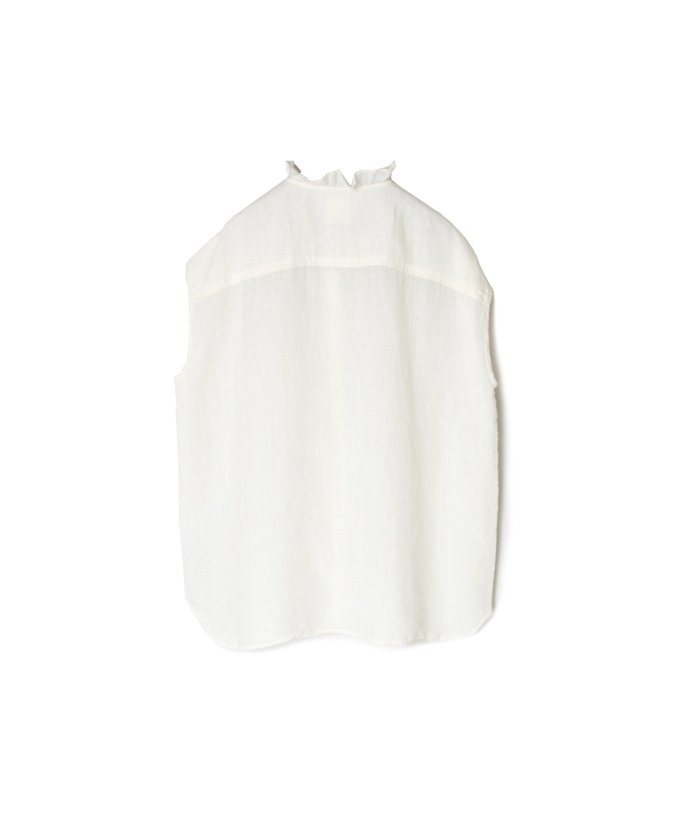 INMDS25005(シャツ)YARN DYE AUTO LOOM 60s LINEN PLAIN NO/SL FRILL COLLAR SHIRT