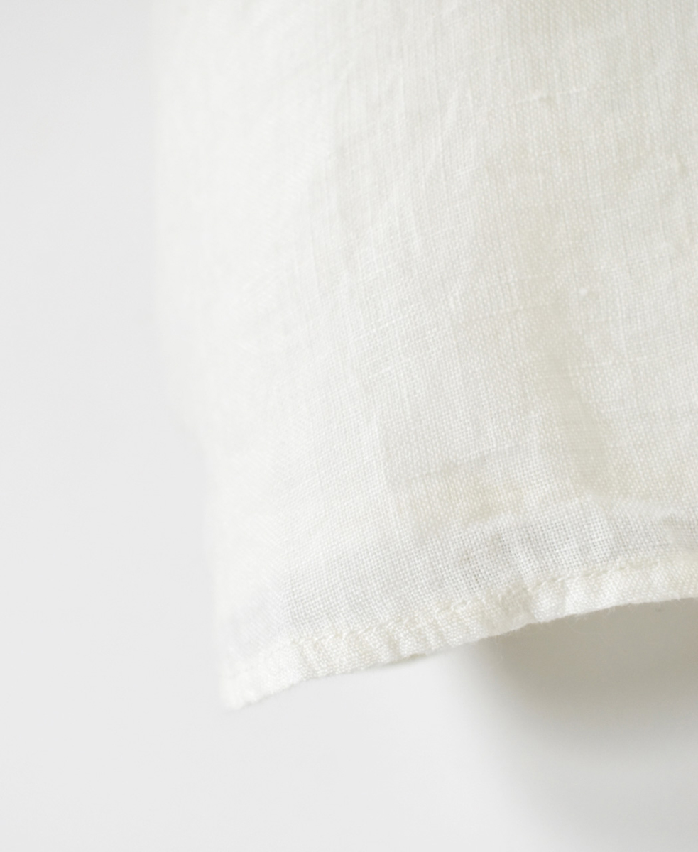 INMDS25005(シャツ)YARN DYE AUTO LOOM 60s LINEN PLAIN NO/SL FRILL COLLAR SHIRT