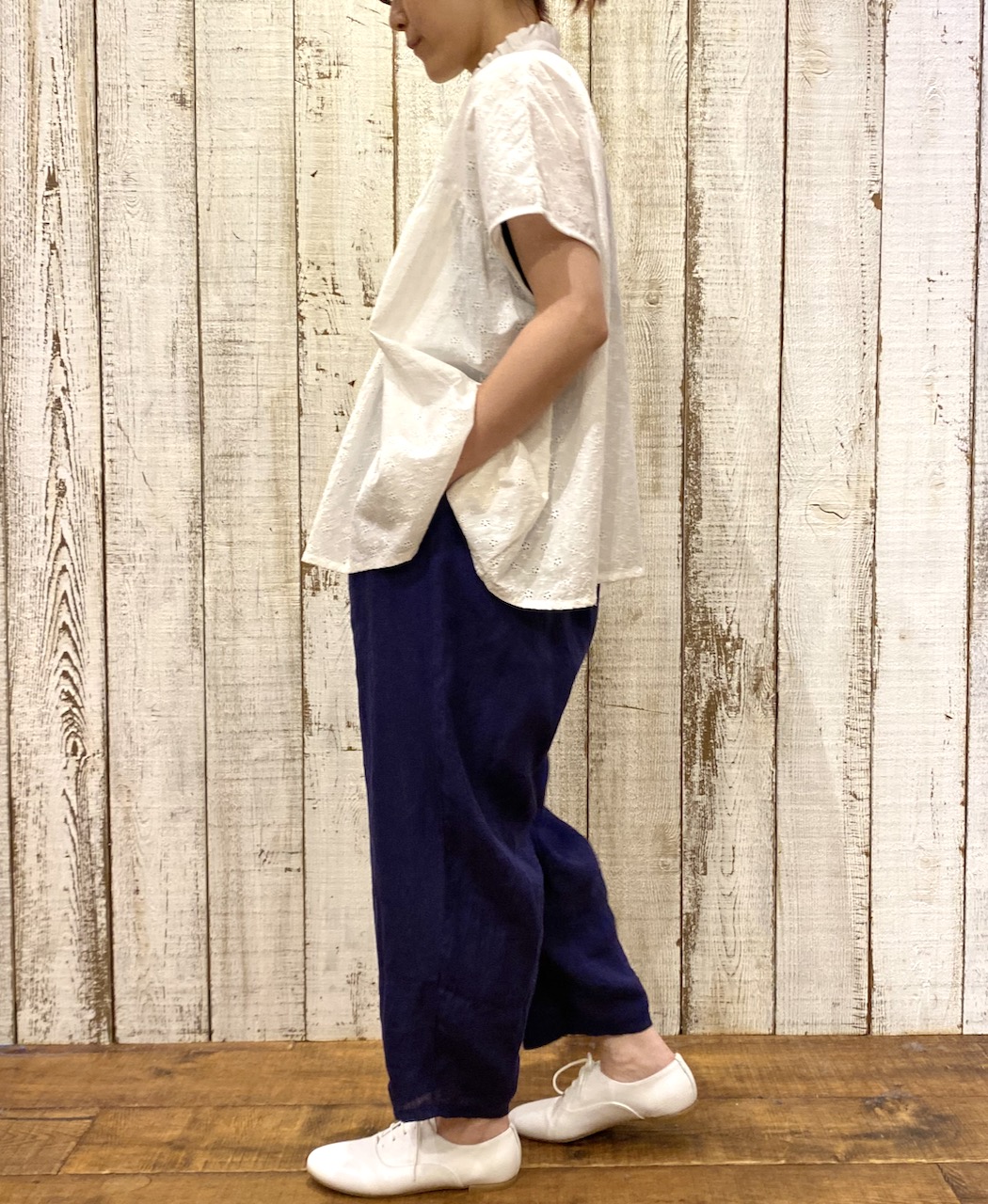 NSL25071(シャツ) ALL HEMLA FRILL CPLLAR FRENCH/SL SHIRT