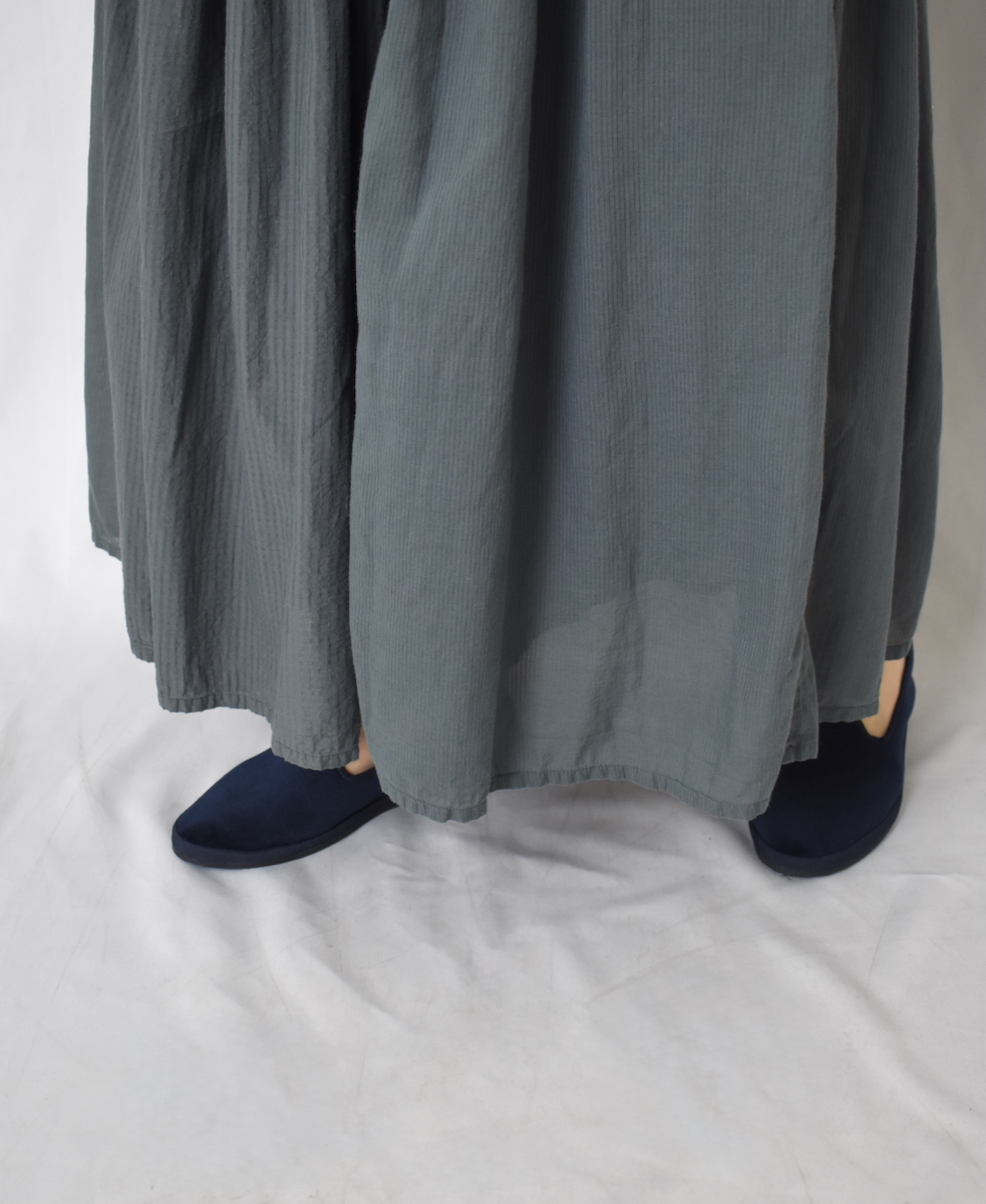 NMDS25236D(スカート) COTTON&LINEN PATCHWORK(OVERDYE) RAJASTHAN TUCK GATHERED SKIRT
