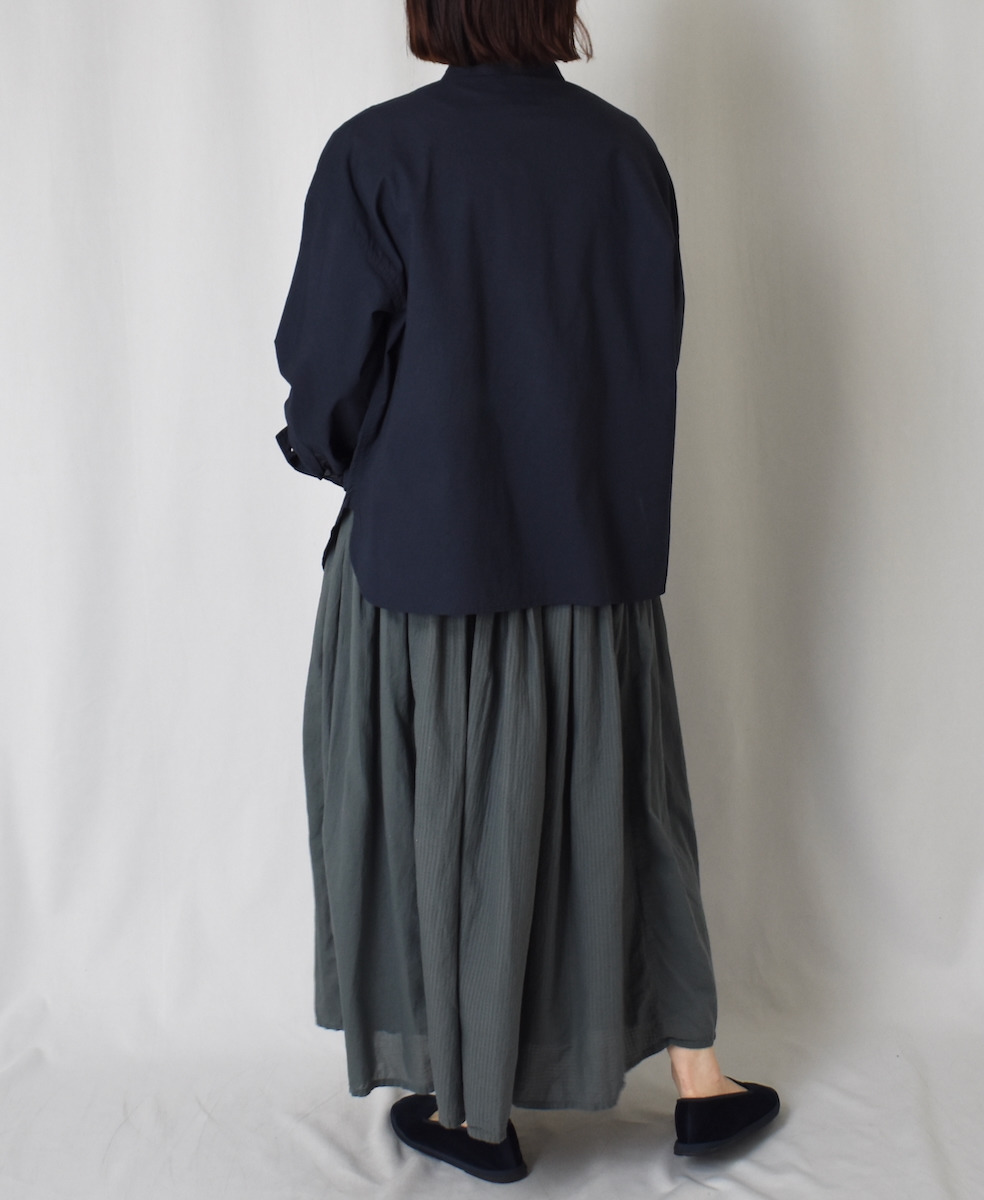 NMDS25201(シャツ) 60s ORGANIC CAMBRIC BANDED COLLAR EMB SHIRT