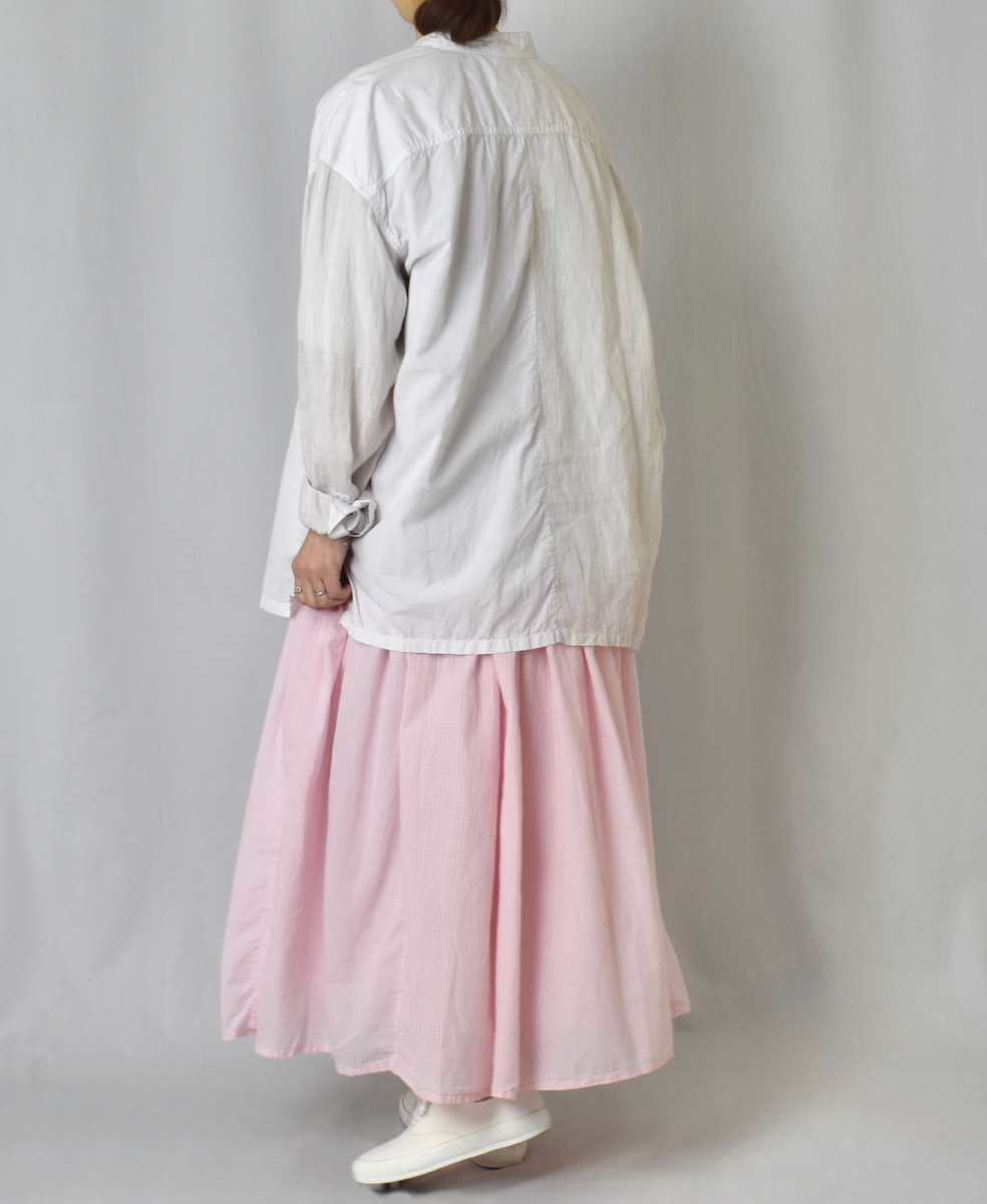 NMDS25236D(スカート) COTTON&LINEN PATCHWORK(OVERDYE) RAJASTHAN TUCK GATHERED SKIRT