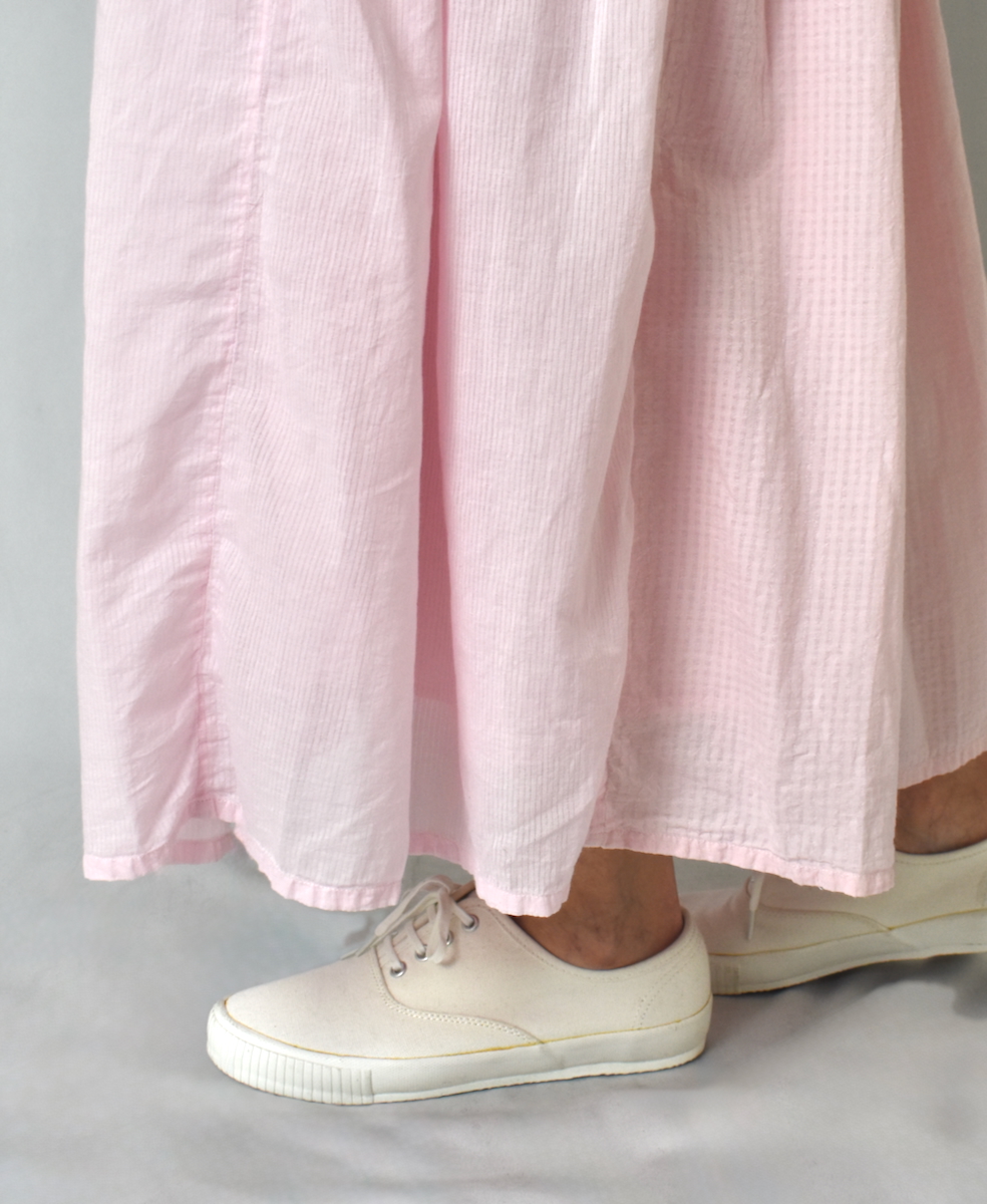 NMDS25236D(スカート) COTTON&LINEN PATCHWORK(OVERDYE) RAJASTHAN TUCK GATHERED SKIRT