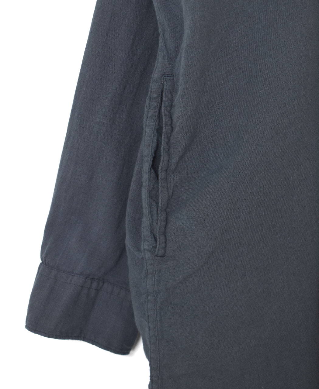 INAM2503G3D(シャツ) 30s GAUZE OVERDYE UTILITY BANDED COLLAR LONG SHIRT