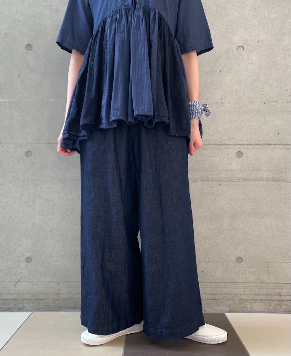 GNMDS2102CL (パンツ) 5.1oz WASHED COTTON / LINEN DENIM EASY WIDE PANTS