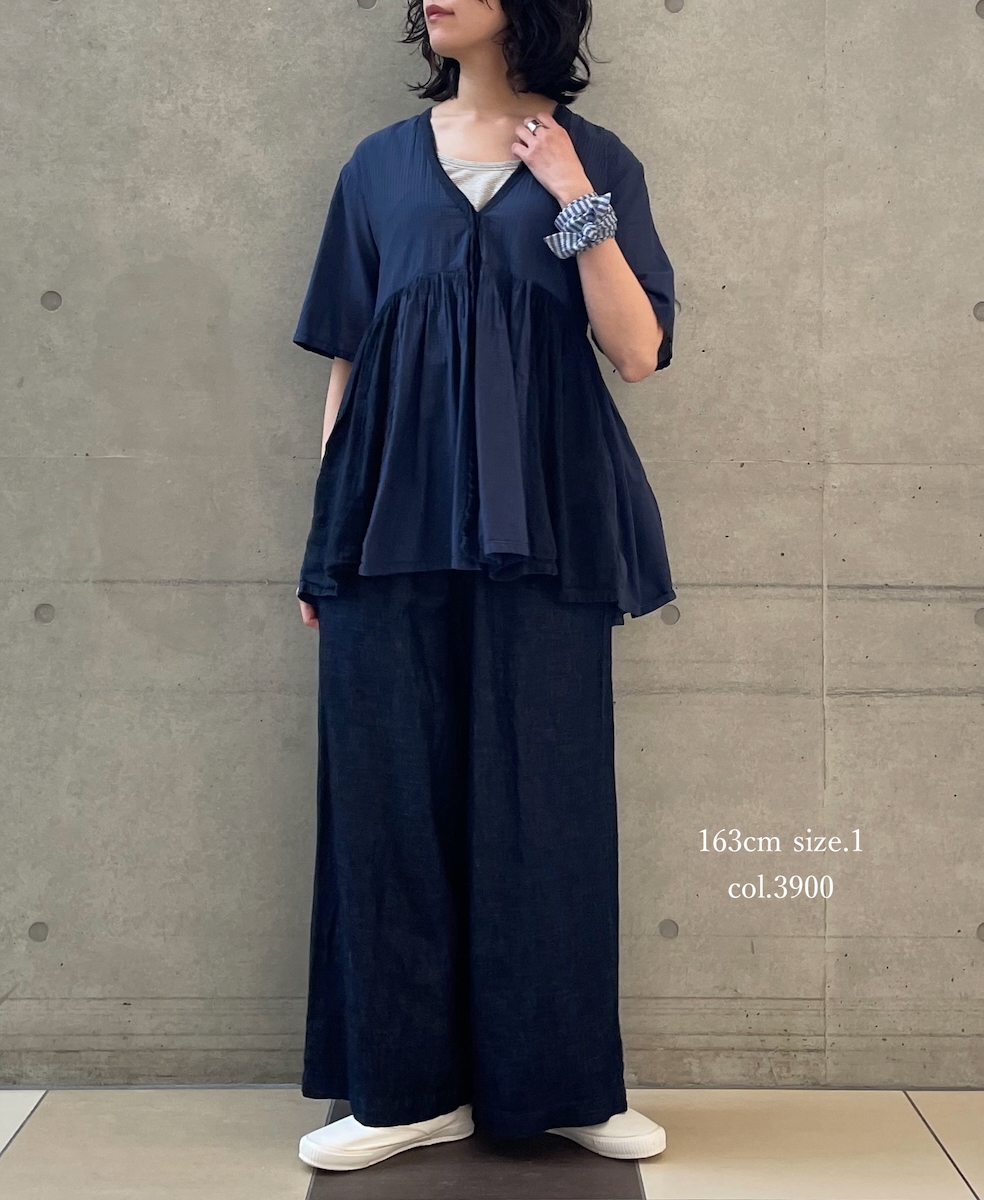 GNMDS2102CL (パンツ) 5.1oz WASHED COTTON / LINEN DENIM EASY WIDE PANTS