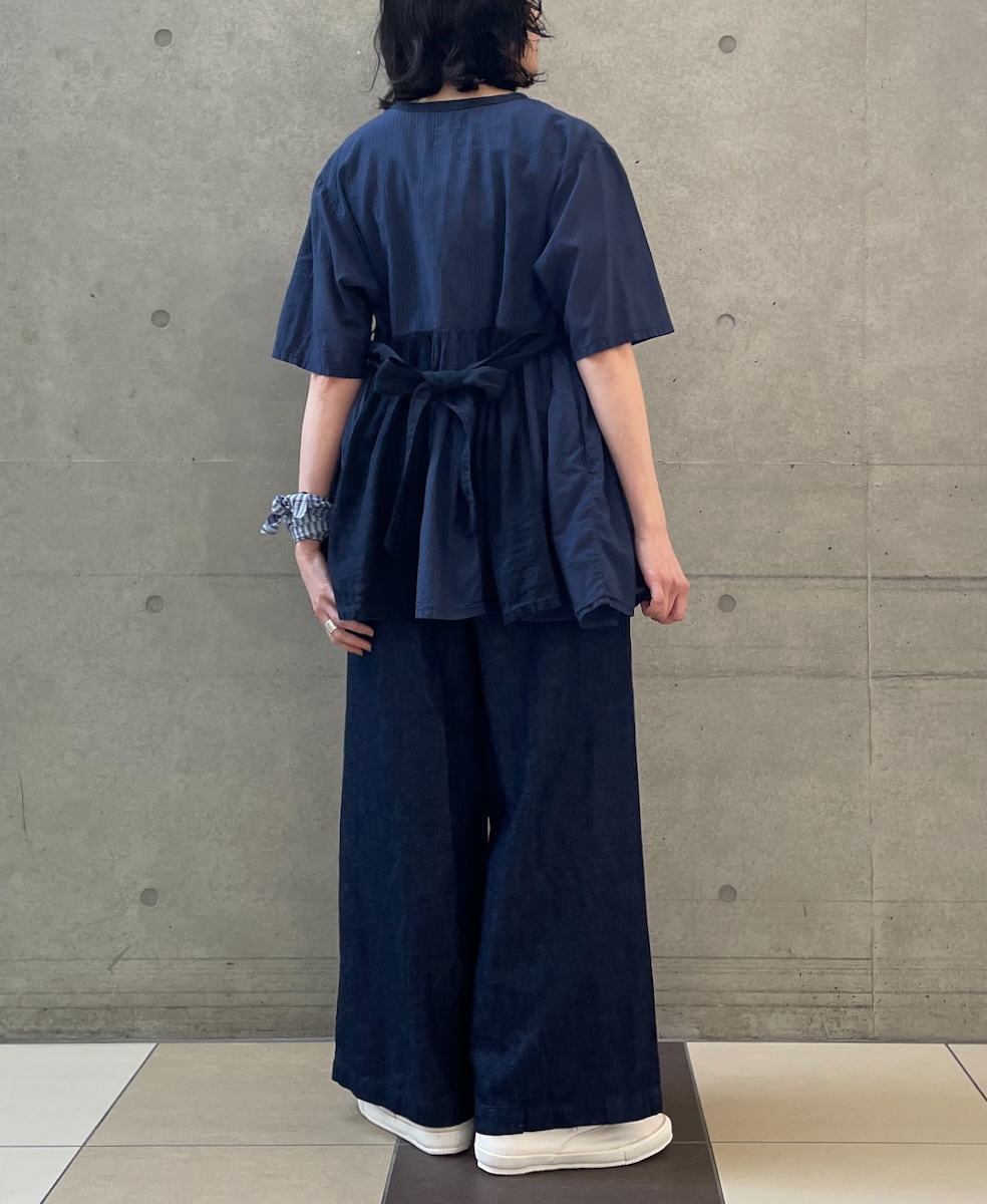 GNMDS2102CL (パンツ) 5.1oz WASHED COTTON / LINEN DENIM EASY WIDE PANTS