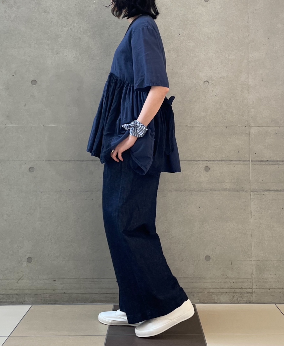 GNMDS2102CL (パンツ) 5.1oz WASHED COTTON / LINEN DENIM EASY WIDE PANTS