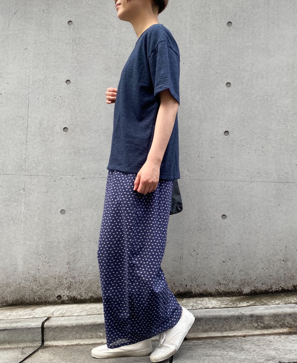 NSL25106(パンツ) 80s COTTON VOILE SMALL FLOWER PRINT WIDE EASY PANTS