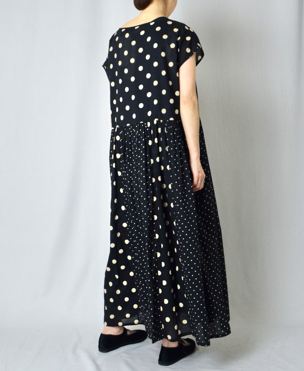NSL25016(ワンピース) 80s COTTON VOILE DOT PRINT(PATCHWORK) BOAT NECK DRESS