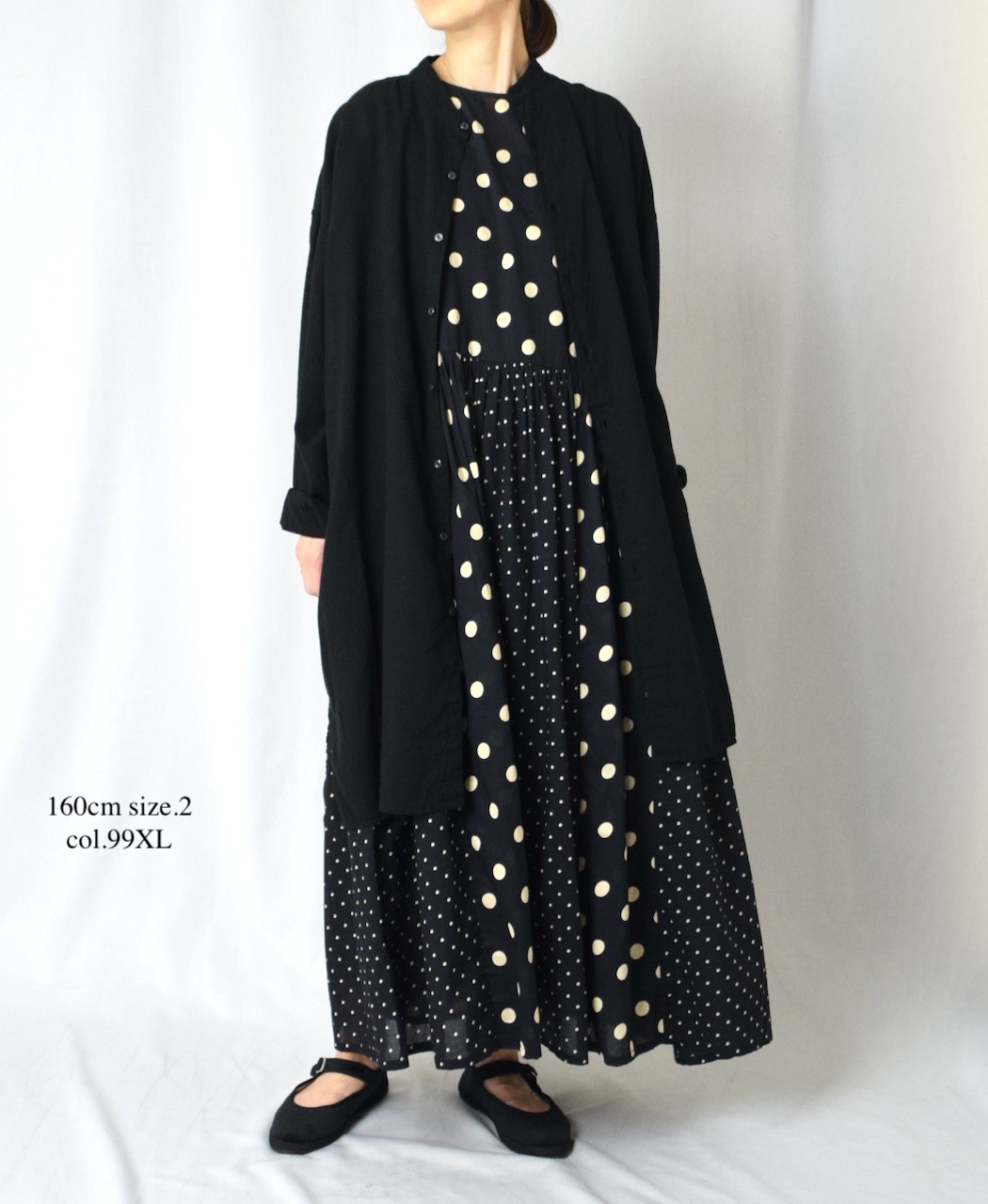 NSL25016(ワンピース) 80s COTTON VOILE DOT PRINT(PATCHWORK) BOAT NECK DRESS
