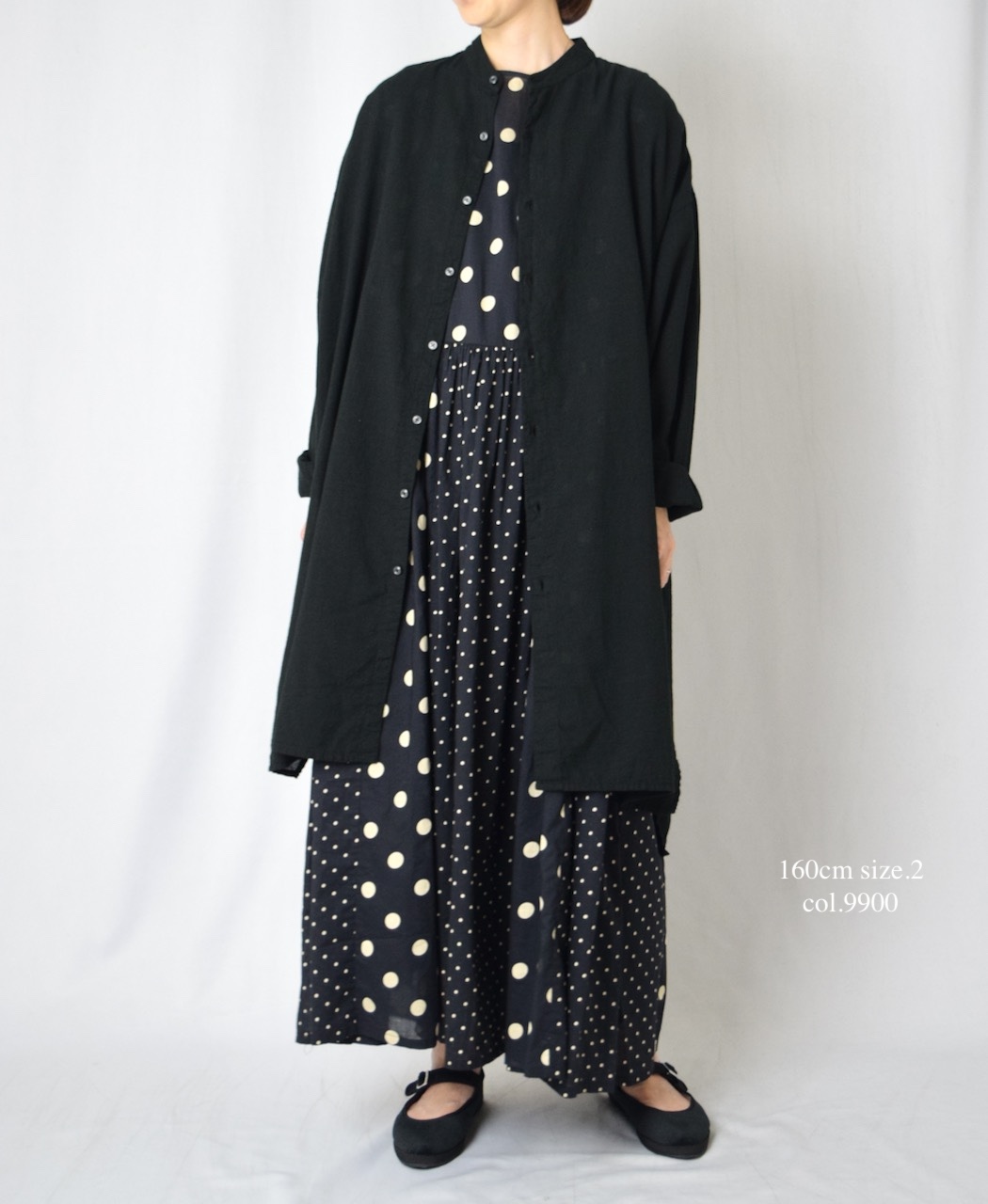 INAM2503G3D(シャツ) 30s GAUZE OVERDYE UTILITY BANDED COLLAR LONG SHIRT
