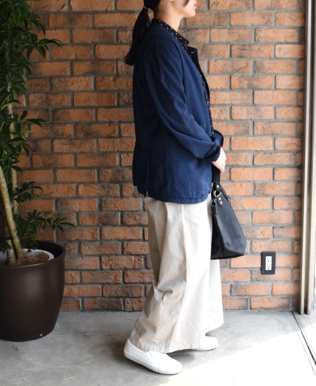 NVL2511SPD(ジャケット) SEERSUCKER PLAIN OVERDYE SIDE VENTS NO COLLAR JACKET