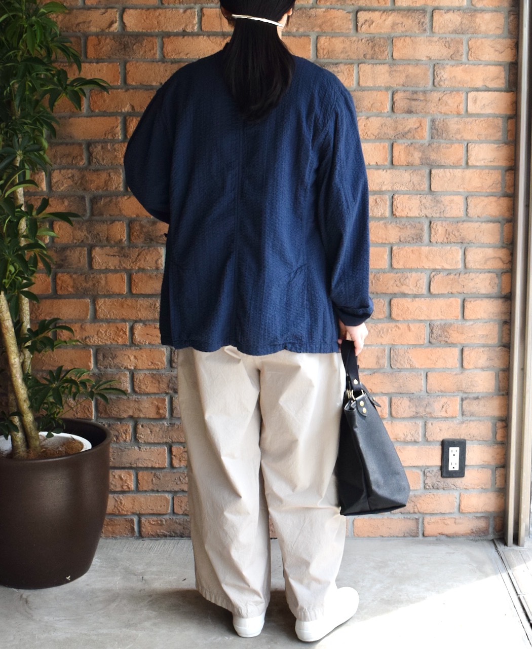 NVL2511SPD(ジャケット) SEERSUCKER PLAIN OVERDYE SIDE VENTS NO COLLAR JACKET