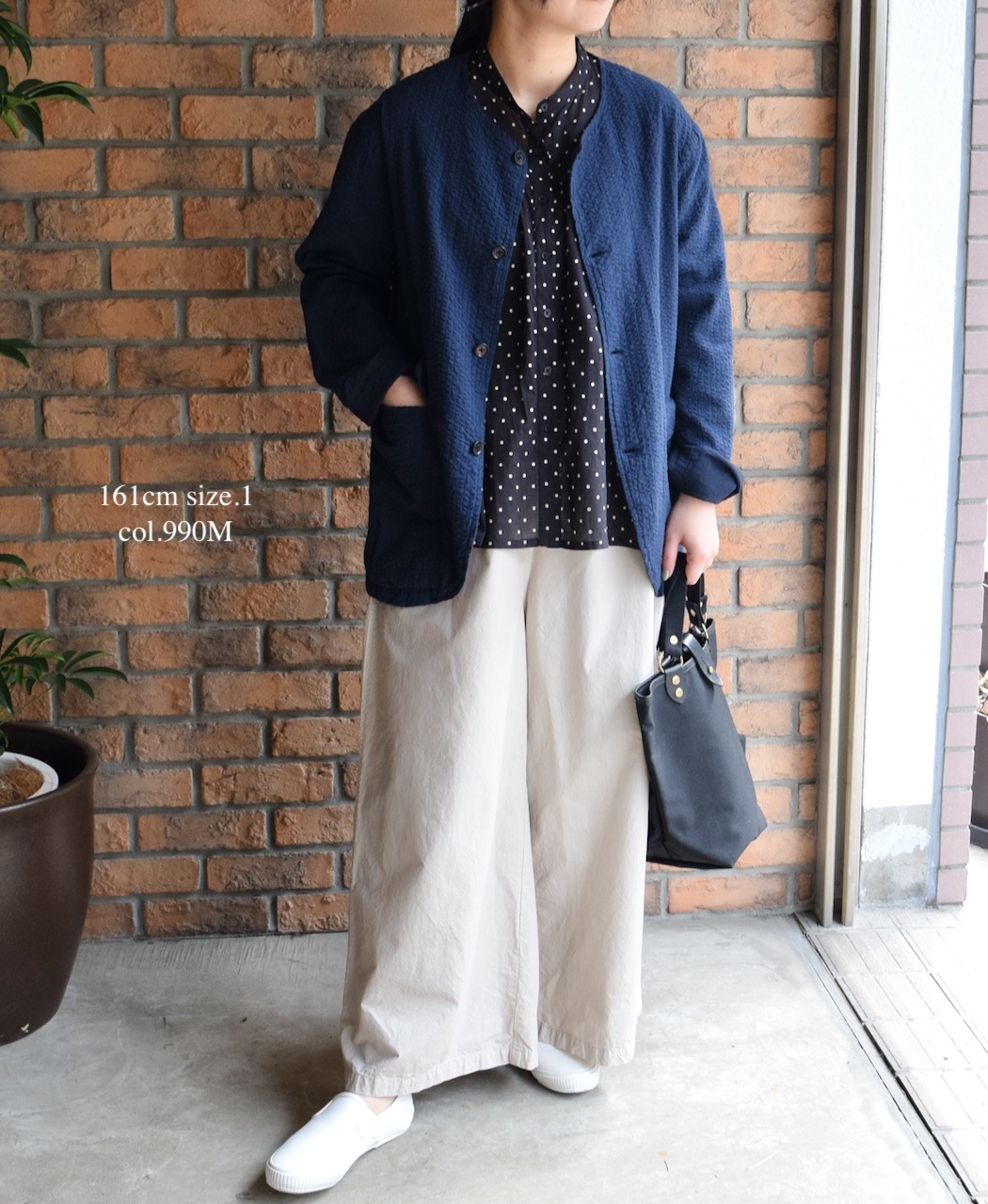 NSL24011 (シャツ) 80s COTTON VOILE DOT PRINT BANDED COLLAR FRENCH/SL SHIRT
