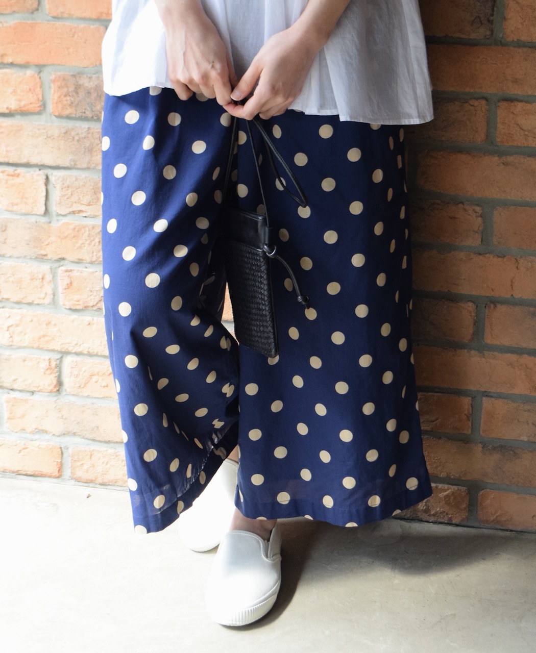 NSL22016 (パンツ) COTTON VOILE DOT PRINT WIDE EASY PANTS