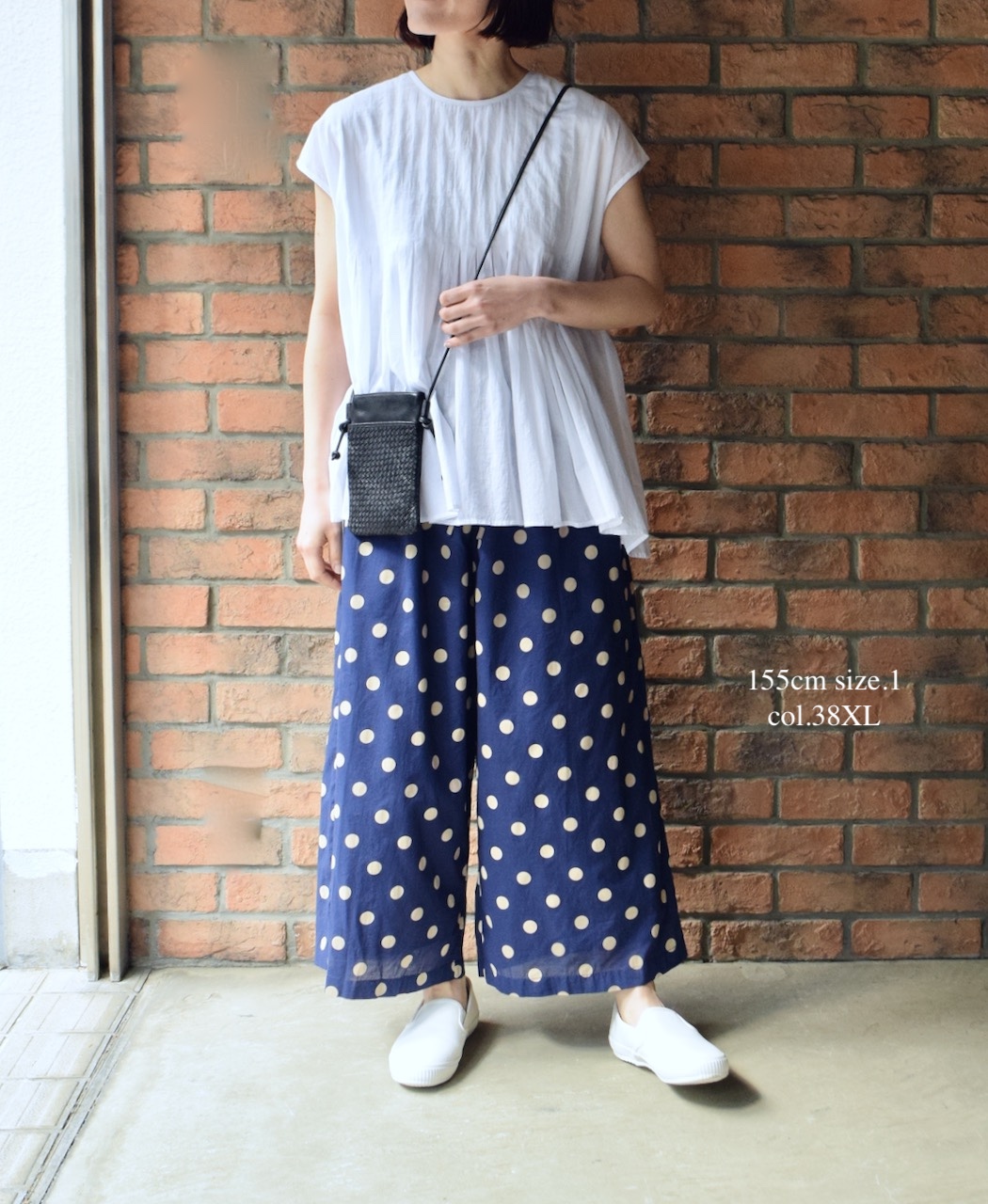 NSL22016 (パンツ) COTTON VOILE DOT PRINT WIDE EASY PANTS