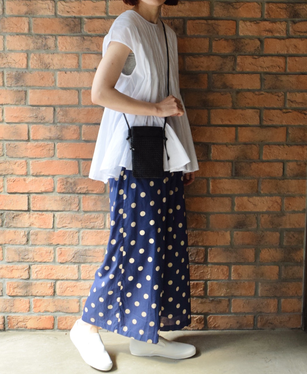 NSL22016 (パンツ) COTTON VOILE DOT PRINT WIDE EASY PANTS
