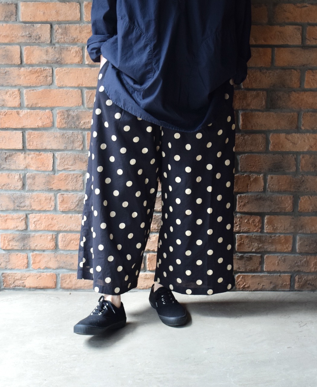 NSL22016 (パンツ) COTTON VOILE DOT PRINT WIDE EASY PANTS