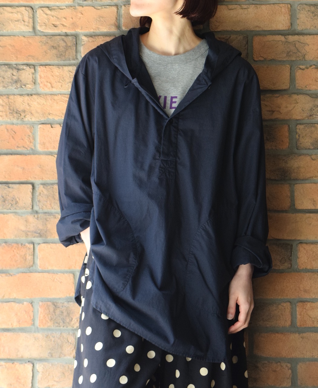 INHT2432CP (シャツ) 60s COTTON POPLIN OVERDYE HOODED PULLOVER SHIRT