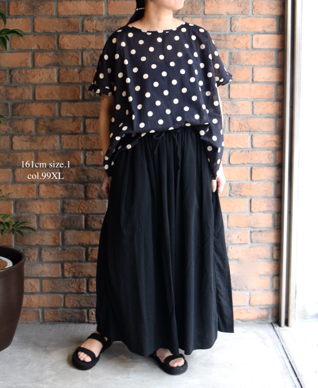 NSL24012 (ブラウス) 80s COTTON VOILE DOT PRINT GATHERED SMOCK
