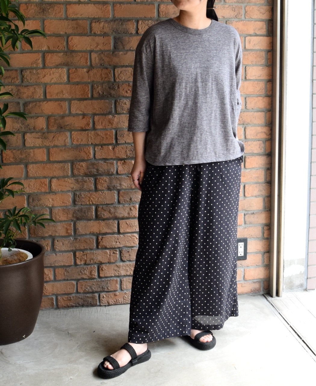 GNSL25041(Tシャツ) SLUB VINTAGE CREW-NECK 3/4SL LONG SHIRT