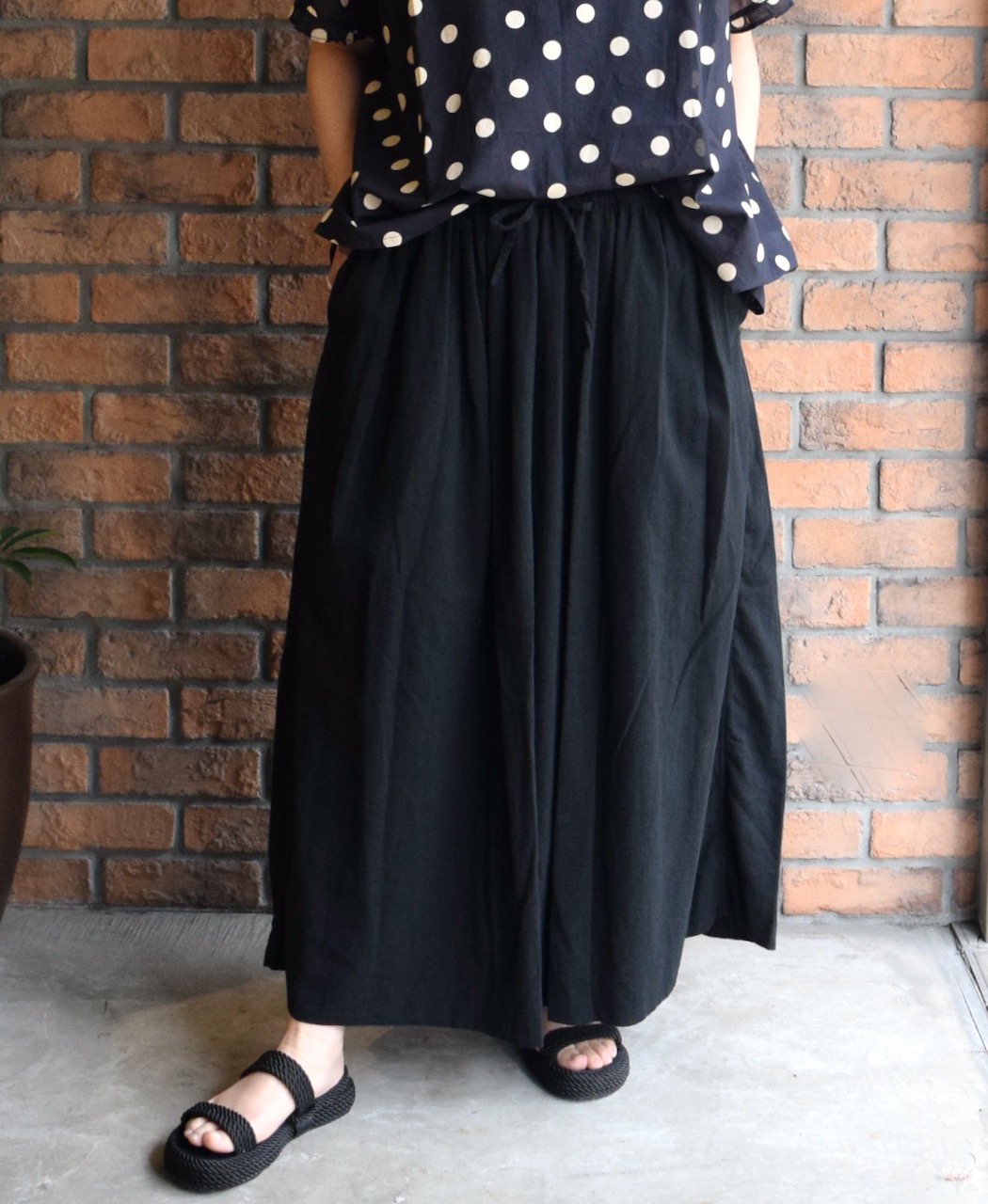 INAM2504G3D(スカート) 30s GAUZE OVERDYE　EASY GATHERED SKIRT
