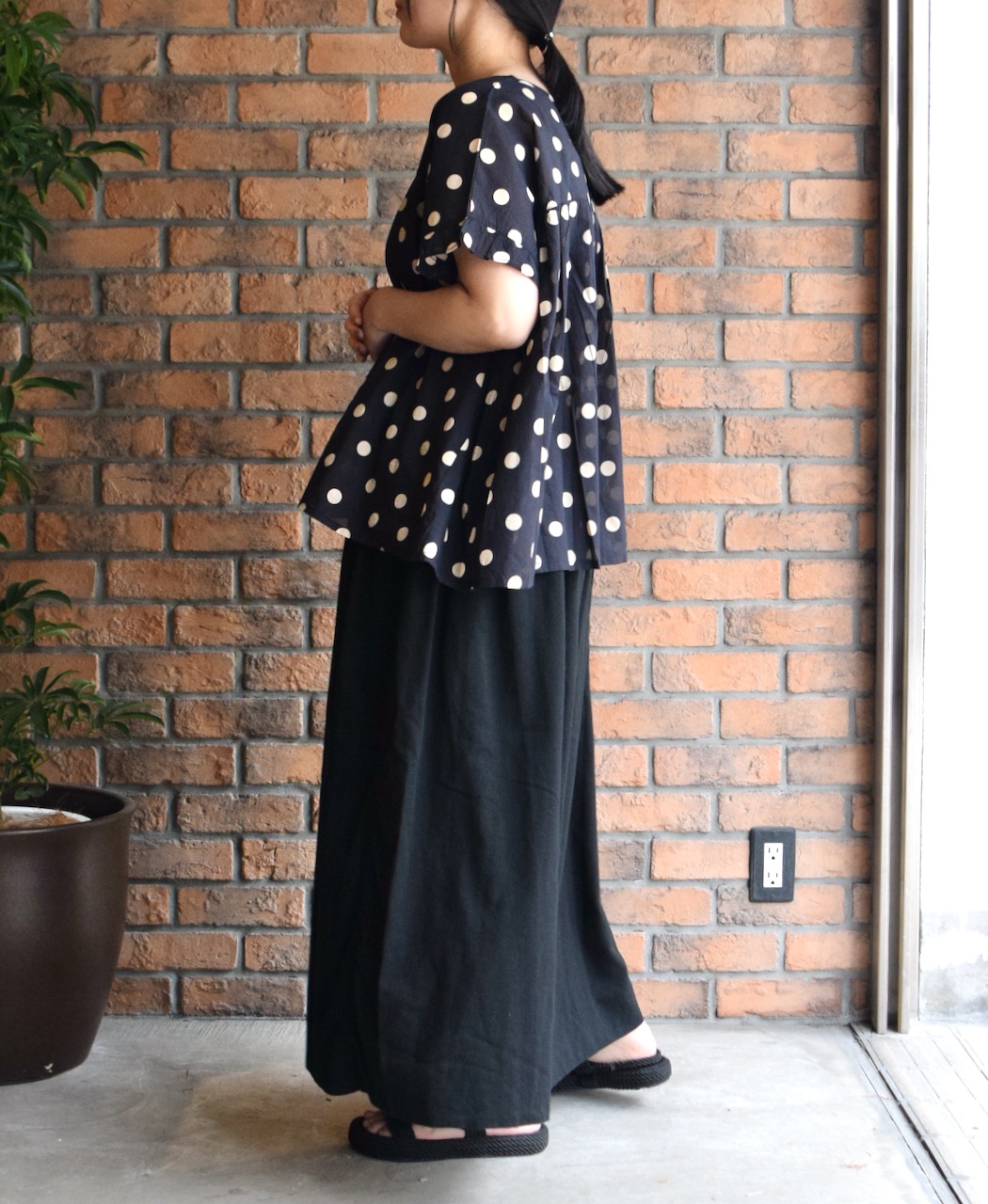 INAM2504G3D(スカート) 30s GAUZE OVERDYE　EASY GATHERED SKIRT