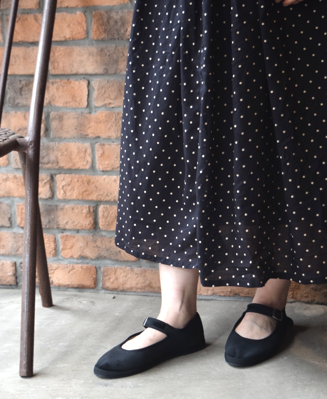 NSL22013 (ワンピース) 80s COTTON VOILE DOT PRINT BANDED COLLAR S/SL DRESS