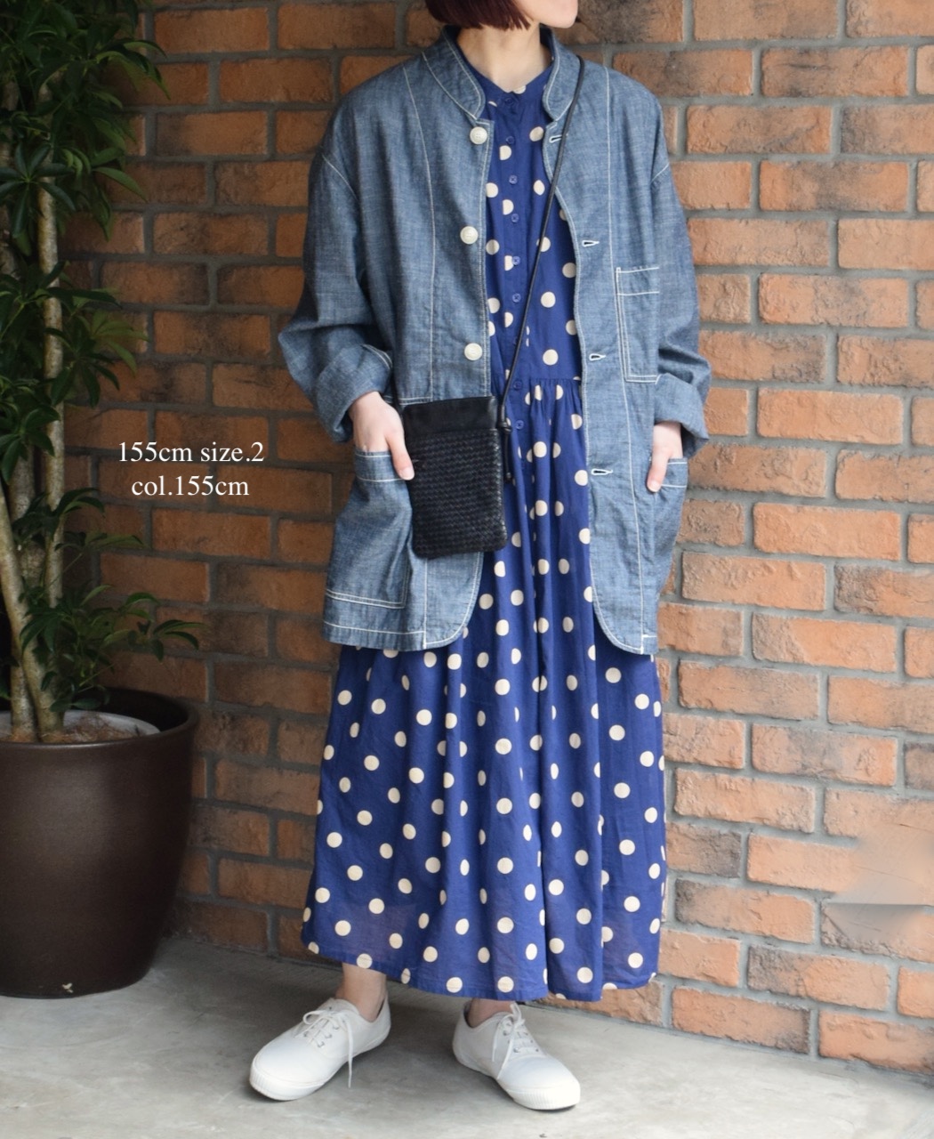 ISNAM2501CB(ジャケット) NAVY CHAMBRAY BANDED COLLAR JACKET