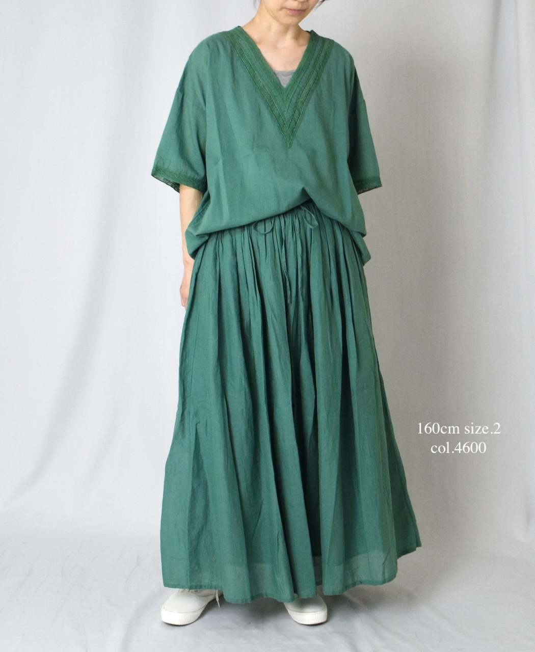NSL24032 (ブラウス) VOILE LACE V-NECK LACE S/SL PULLOVER