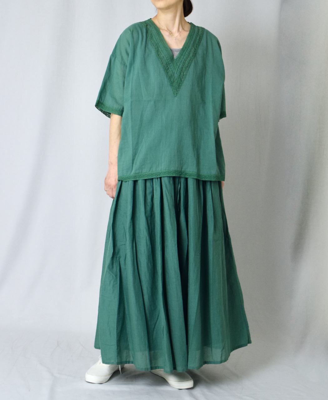 NSL25064(スカート) VOIL LACE GATHERED SKIRT