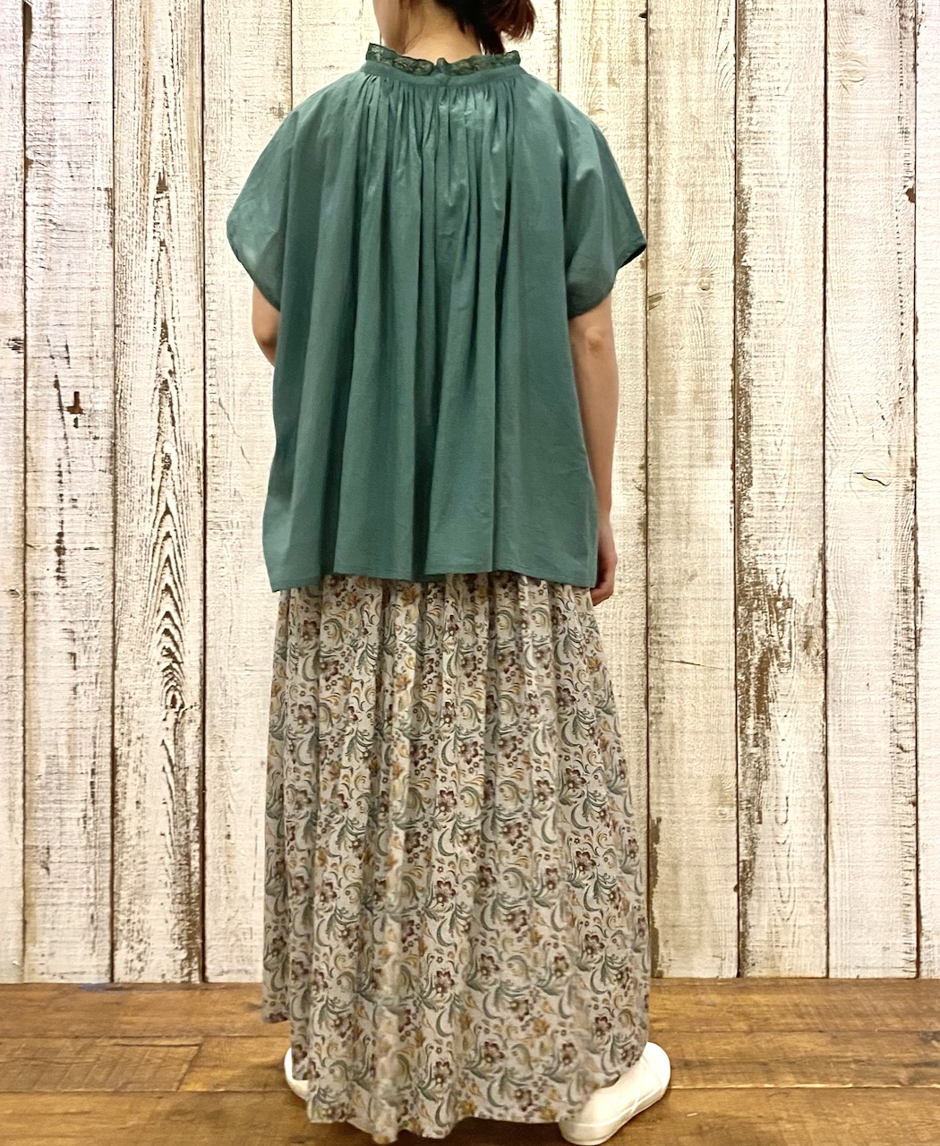 NSL25061(ブラウス) VOILE LACE NECK LACE GATHERED SMOCK