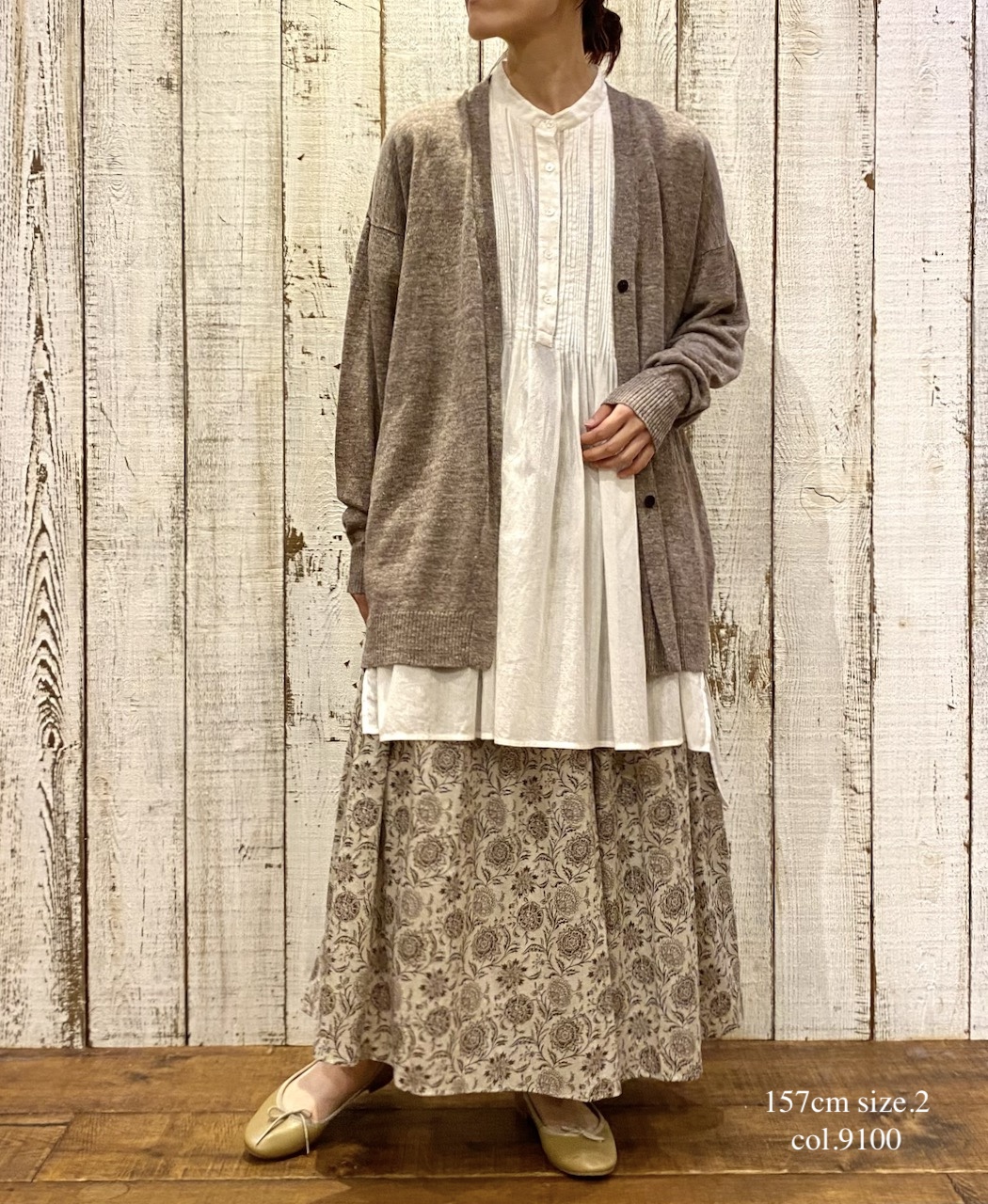 NSL25043(シャツ) 80s COTTON VOILE PLAIN BANDED COLLAR S/SL PINTUCK SHIRT