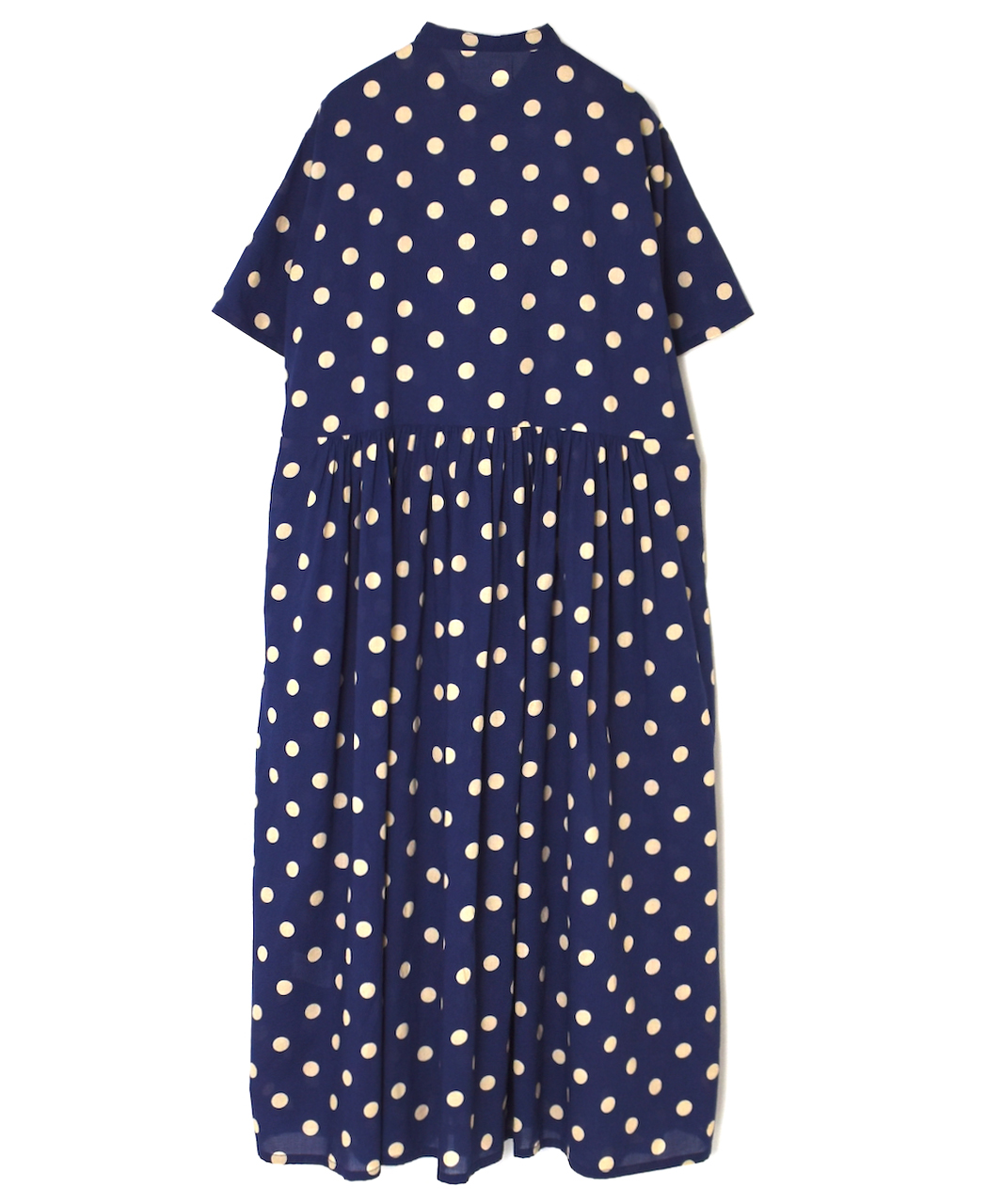 NSL22013 (ワンピース) 80s COTTON VOILE DOT PRINT BANDED COLLAR S/SL DRESS