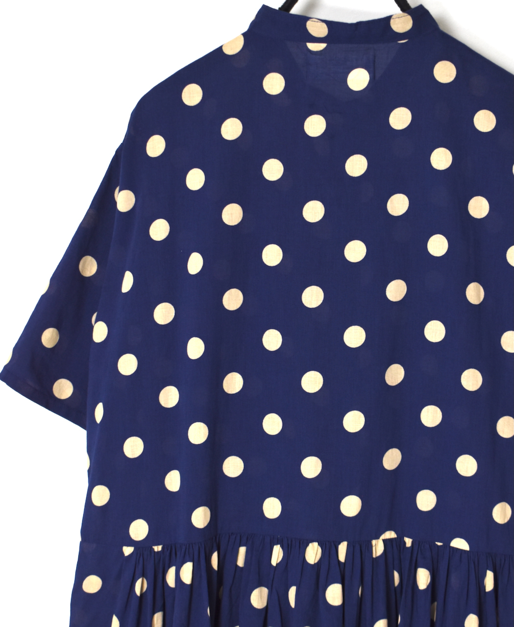 NSL22013 (ワンピース) 80s COTTON VOILE DOT PRINT BANDED COLLAR S/SL DRESS