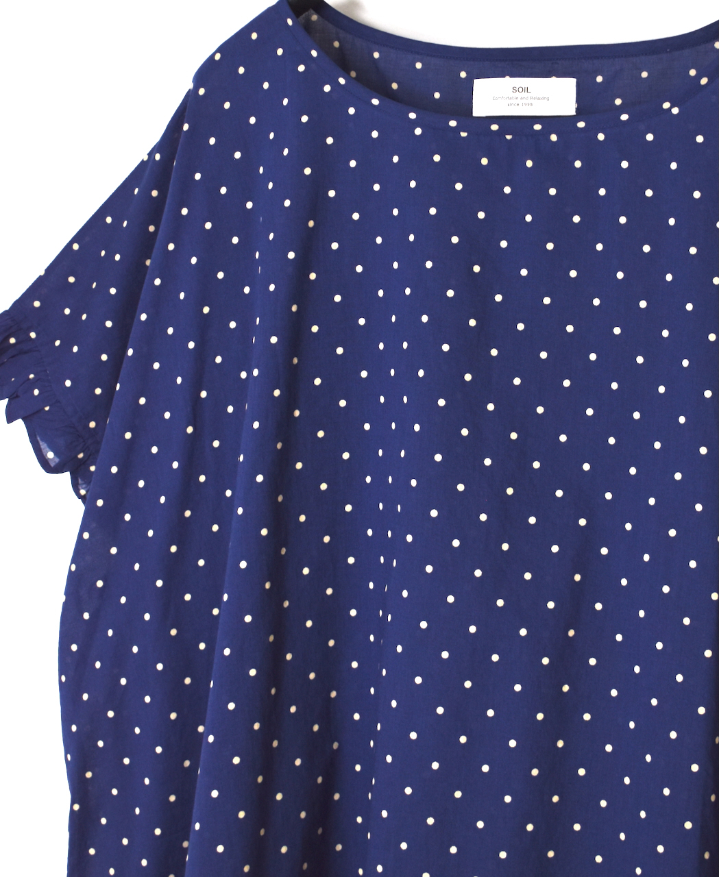 NSL24012 (ブラウス) 80s COTTON VOILE DOT PRINT GATHERED SMOCK
