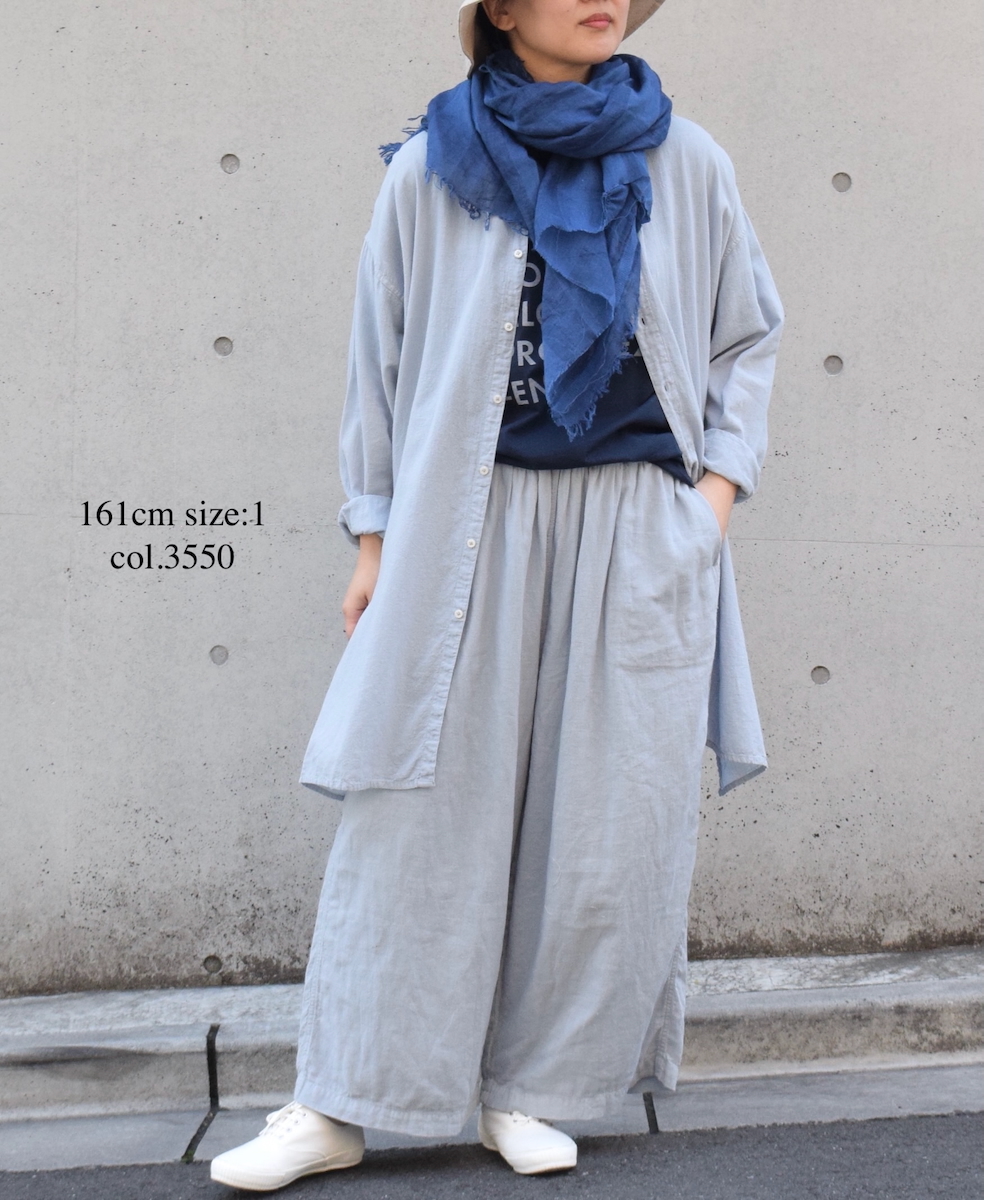 INAM2505G3D(パンツ) 30s GAUZE OVERDYE UTILITY GATHERED EASY PANTS WITH LINING
