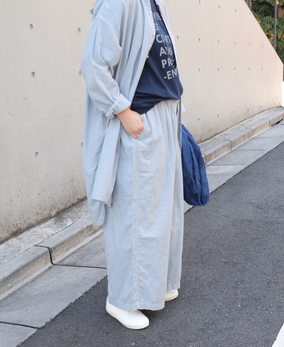 INAM2505G3D(パンツ) 30s GAUZE OVERDYE UTILITY GATHERED EASY PANTS WITH LINING