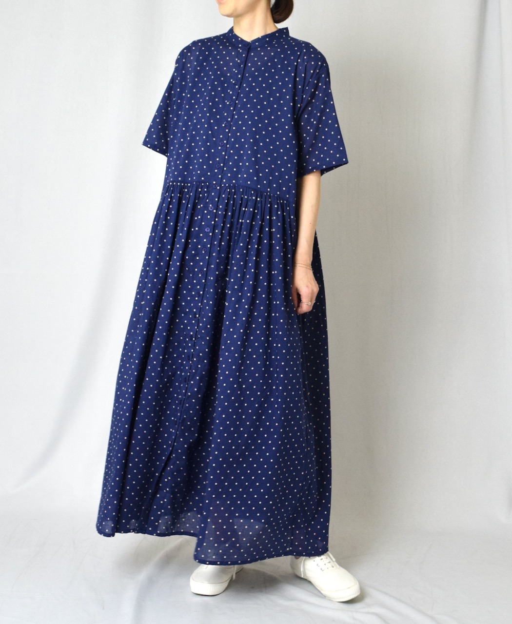 NSL22013 (ワンピース) 80s COTTON VOILE DOT PRINT BANDED