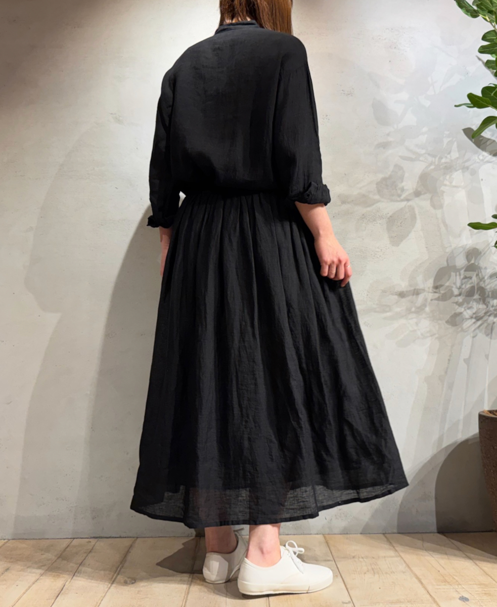 NMDS25245(スカート) 80s POWER LOOM LINEN PLAIN GATHERED SKIRT WITH LINING