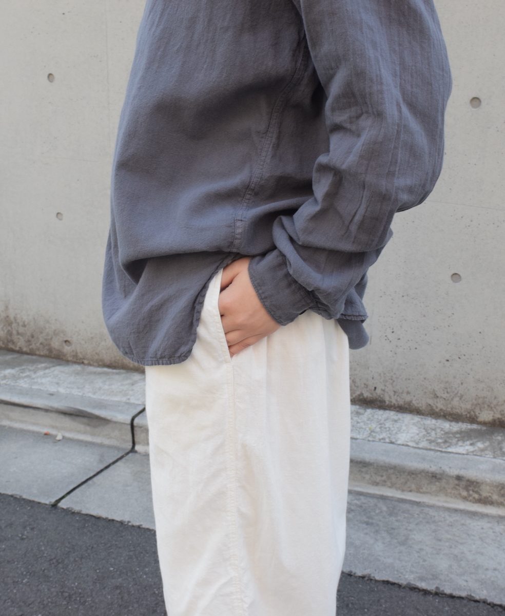 INAM2505G3D(パンツ) 30s GAUZE OVERDYE UTILITY GATHERED EASY PANTS WITH LINING