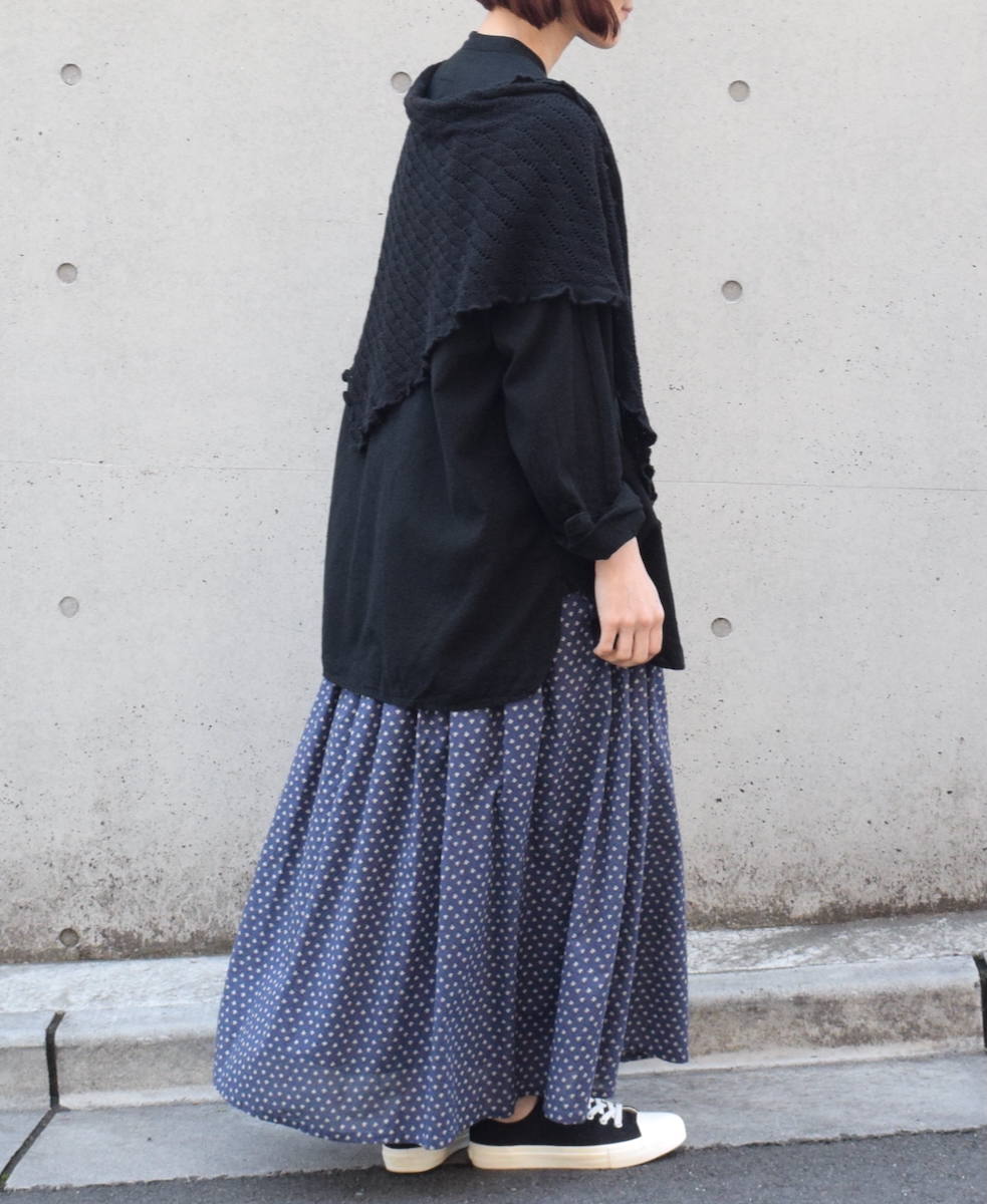 NSL25105(スカート) 80s COTTON VOILE SMALL FLOWER PRINT GATHERED SKIRT