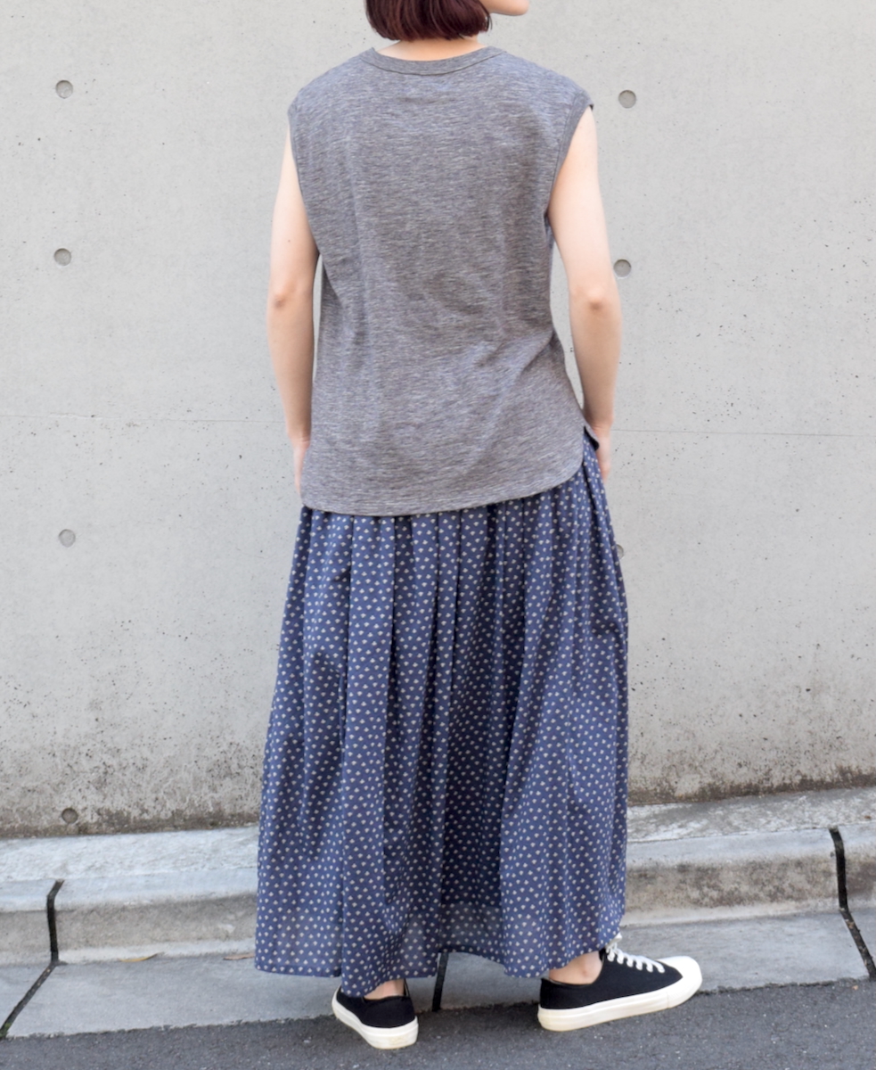 NSL25105(スカート) 80s COTTON VOILE SMALL FLOWER PRINT GATHERED SKIRT