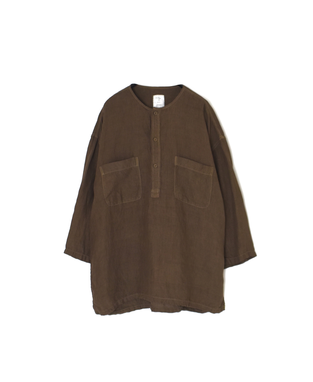 IMDSH2502HLD(シャツ) HANDWOVEN LINEN PLAIN(OVERDYE) MDS 3/4SL PULLOVER SHIRT