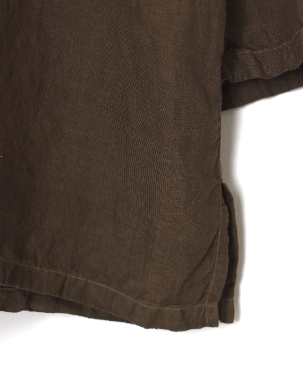 IMDSH2502HLD(シャツ) HANDWOVEN LINEN PLAIN(OVERDYE) MDS 3/4SL PULLOVER SHIRT