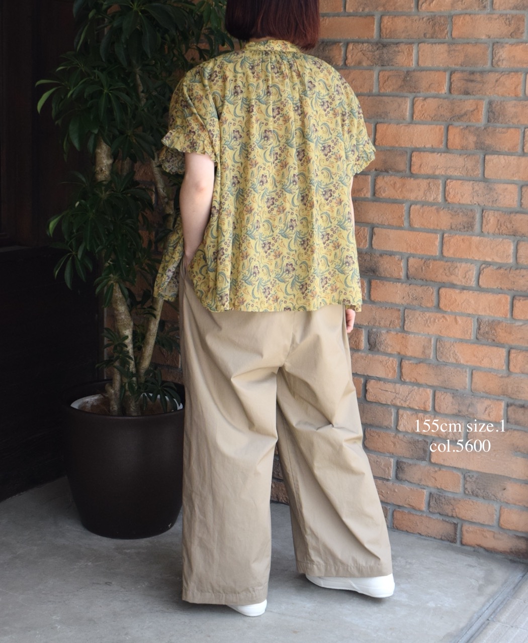 NSL25091(シャツ) 80s VOILE PAISLEY FLOWER PRINT BANDED COLLAR FRILL/SL SHIRT