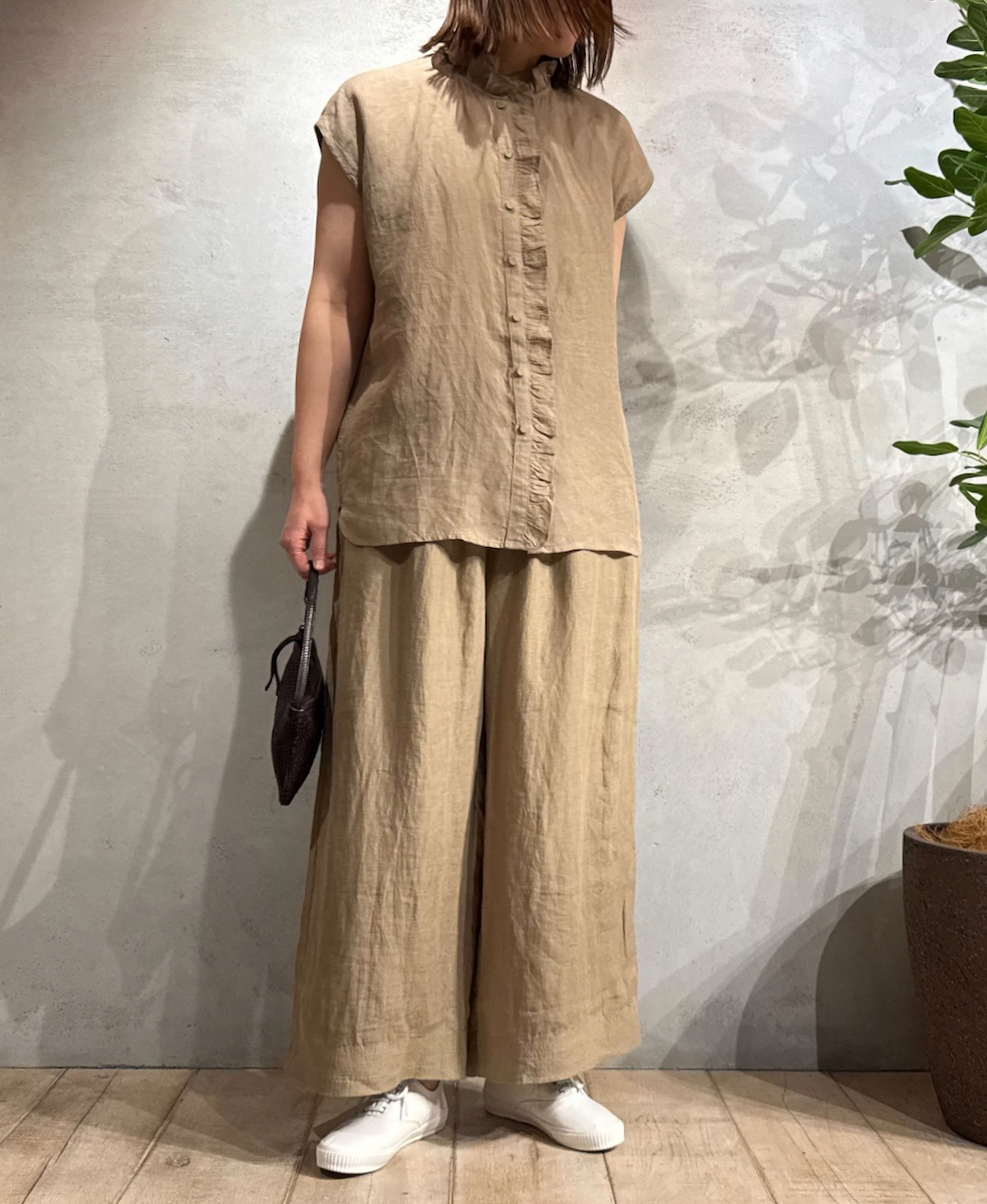 INMDS25004(パンツ)YARN DYE AUTO LOOM 60s LINEN PLAIN EASY PANTS