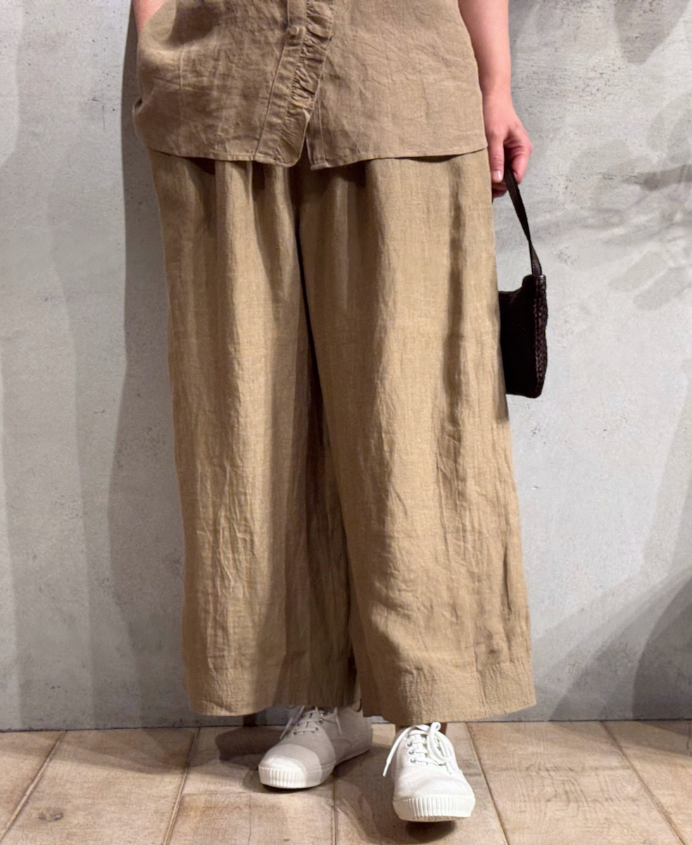 INMDS25004(パンツ)YARN DYE AUTO LOOM 60s LINEN PLAIN EASY PANTS