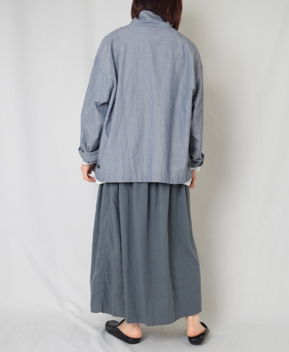 INAM2504G3D(スカート) 30s GAUZE OVERDYE　EASY GATHERED SKIRT